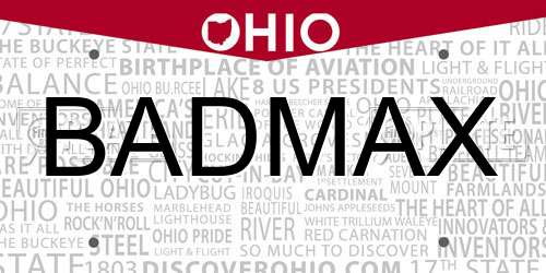 BADMAX Ohio License Plate