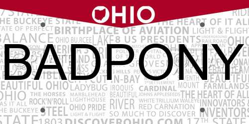 BADPONY Ohio License Plate