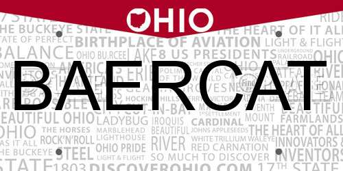 BAERCAT Ohio License Plate