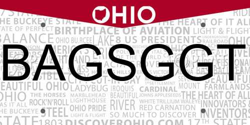 BAGSGGT Ohio License Plate