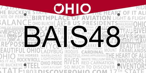 BAIS48 Ohio License Plate