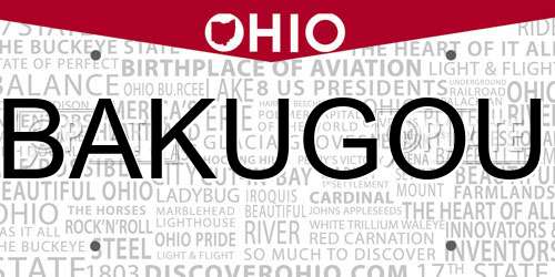 BAKUGOU Ohio License Plate