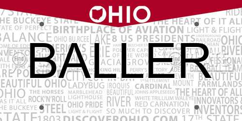 BALLER Ohio License Plate