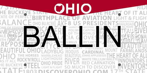 BALLIN Ohio License Plate