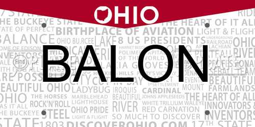 BALON Ohio License Plate