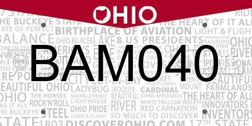 BAM040 Ohio License Plate