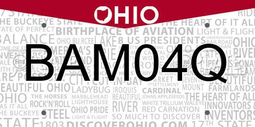 BAM04Q Ohio License Plate