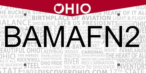 BAMAFN2 Ohio License Plate