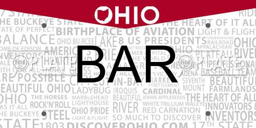 BAR Ohio License Plate