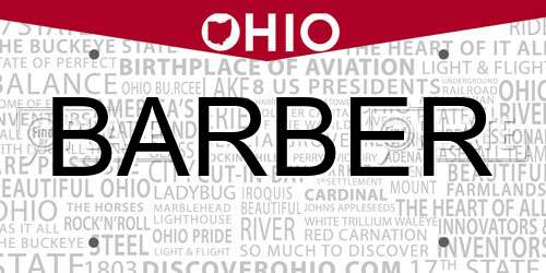 BARBER Ohio License Plate