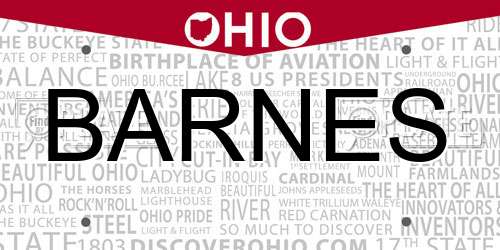 BARNES Ohio License Plate