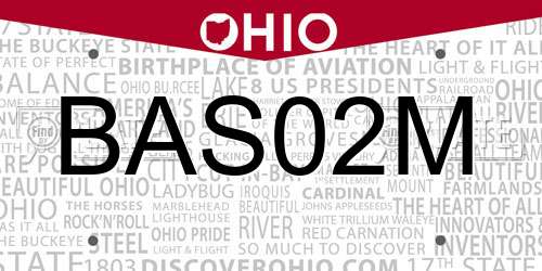 BAS02M Ohio License Plate
