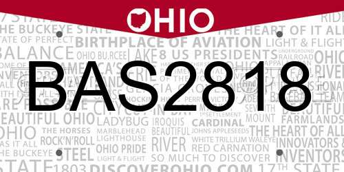 BAS2818 Ohio License Plate