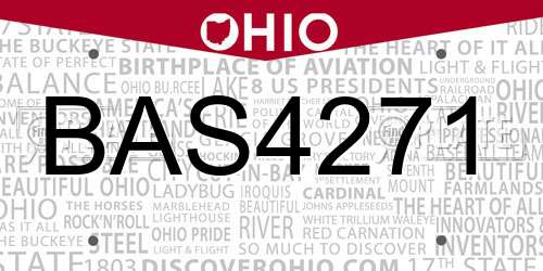 BAS4271 Ohio License Plate