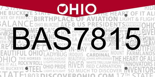 BAS7815 Ohio License Plate