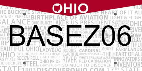 BASEZ06 Ohio License Plate