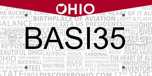 BASI35 Ohio License Plate