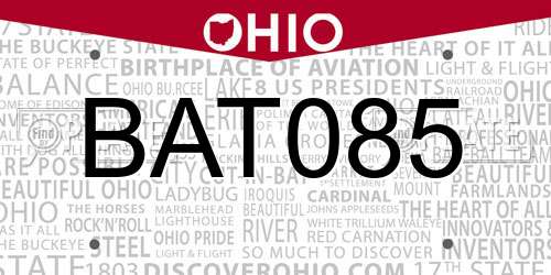 BAT085 Ohio License Plate