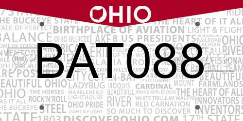 BAT088 Ohio License Plate