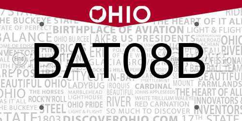 BAT08B Ohio License Plate
