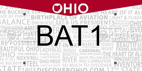 BAT1 Ohio License Plate