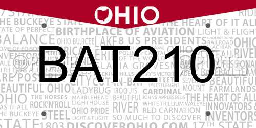 BAT210 Ohio License Plate