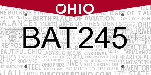 BAT245 Ohio License Plate