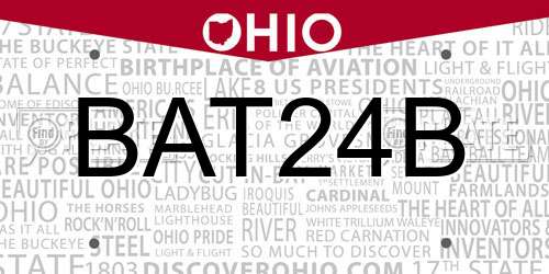 BAT24B Ohio License Plate