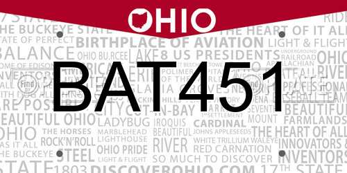 BAT451 Ohio License Plate