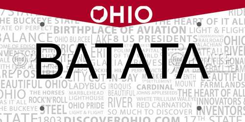 BATATA Ohio License Plate