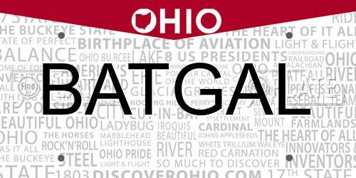 BATGAL Ohio License Plate