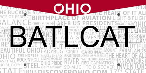 BATLCAT Ohio License Plate