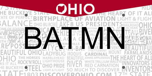 BATMN Ohio License Plate