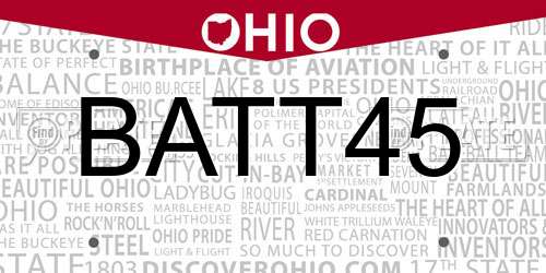 BATT45 Ohio License Plate