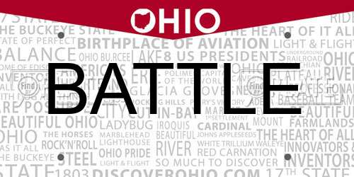 BATTLE Ohio License Plate