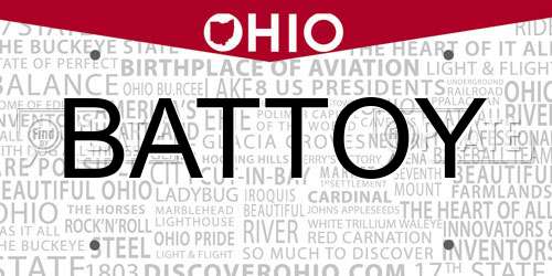 BATTOY Ohio License Plate