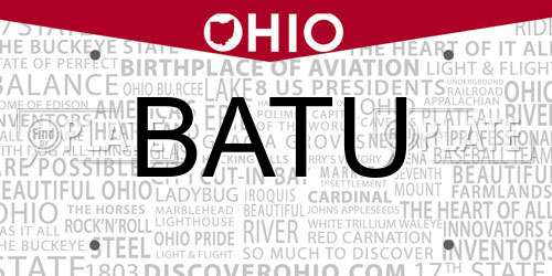 BATU Ohio License Plate