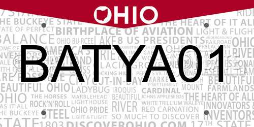 BATYA01 Ohio License Plate
