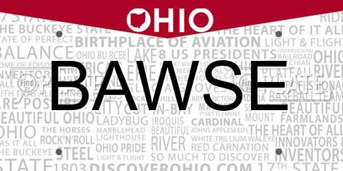 BAWSE Ohio License Plate
