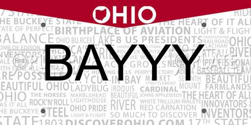 BAYYY Ohio License Plate