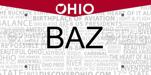BAZ Ohio License Plate