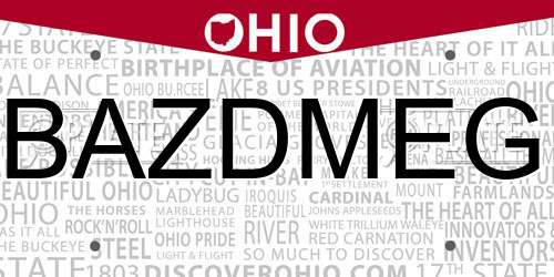 BAZDMEG Ohio License Plate