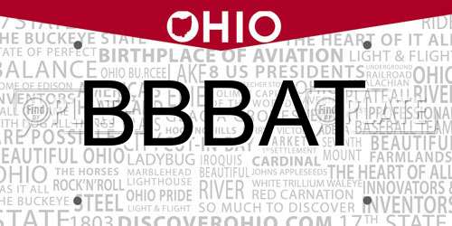 BBBAT Ohio License Plate