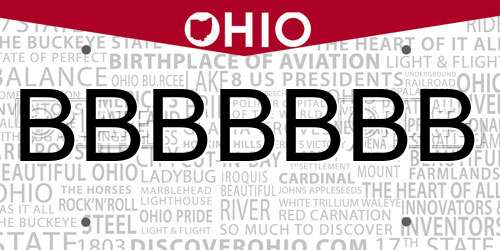 BBBBBBB Ohio License Plate