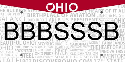 BBBSSSB Ohio License Plate
