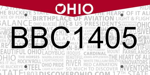 BBC1405 Ohio License Plate