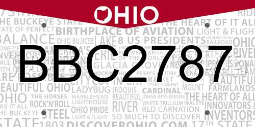 BBC2787 Ohio License Plate