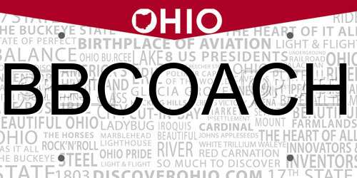 BBCOACH Ohio License Plate