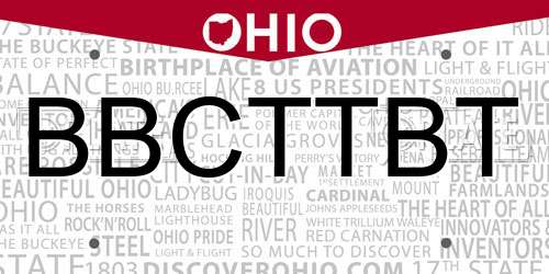 BBCTTBT Ohio License Plate