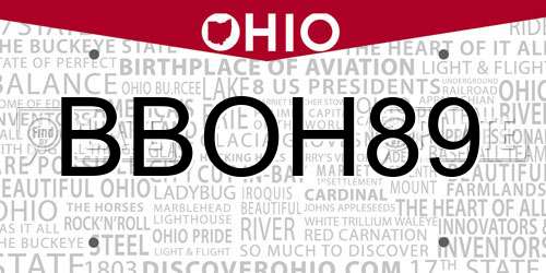 BBOH89 Ohio License Plate